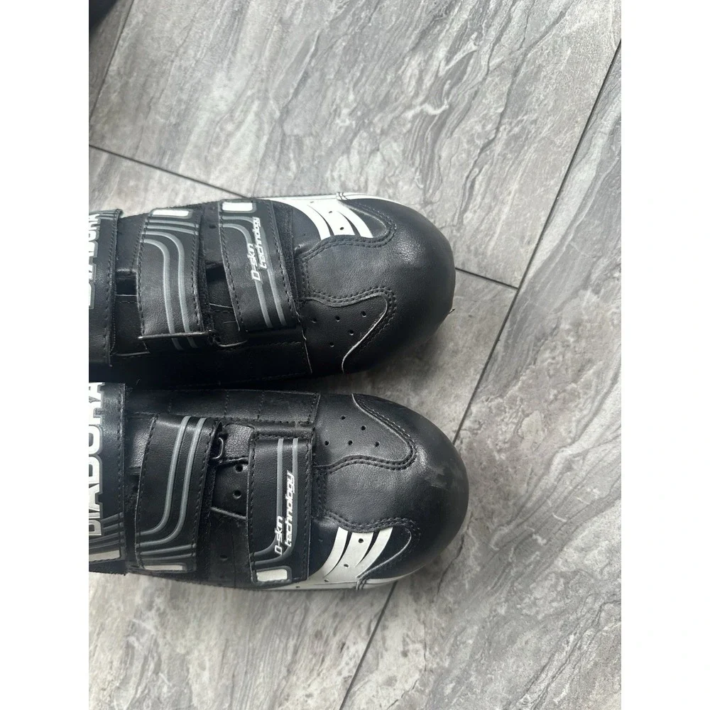 Diadora Road Cycling Shoes EU 43 Black Silver 3 Strap D-Skin Bike Shoes